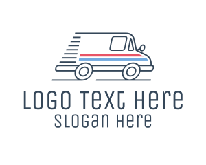 Logistic Service - Blue Monoline Ambulance logo design