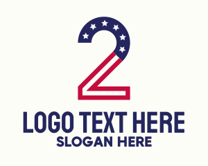 Number 2 - Patriotic Number 2 logo design