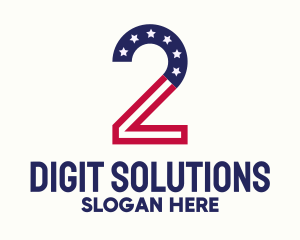 Number - Patriotic Number 2 logo design