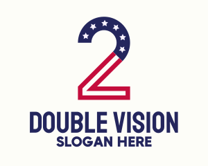 Two - Patriotic Number 2 logo design