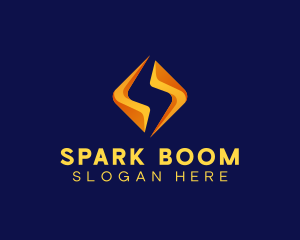 Spark Lightning Electrical logo design