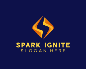 Spark Lightning Electrical logo design