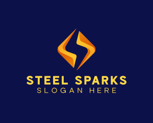 Spark Lightning Electrical logo design