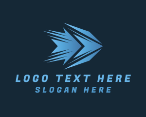 Freight - Gradient Blue Arrow Express logo design