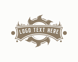 Emblem - Circular Saw Lumberjack logo design