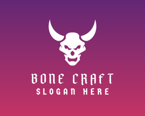 Skeletal - Evil Skull Horns logo design
