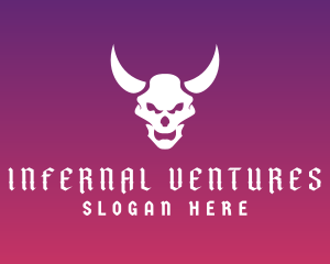 Satan - Evil Skull Horns logo design