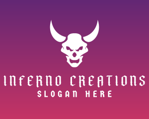 Evil Skull Horns logo design