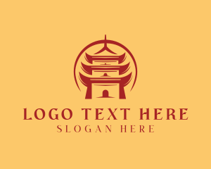 Mausoleum - Oriental Temple Shrine Pagoda logo design