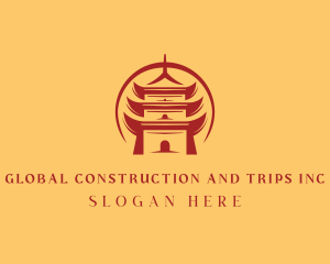 Tourist - Oriental Temple Shrine Pagoda logo design