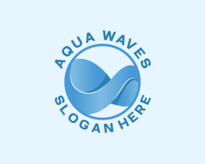 Gradient Aqua Wave logo design