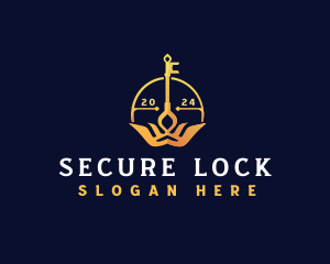 Lock - Crown Lock Key logo design