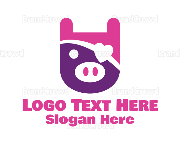 Cute Pirate Pig Logo