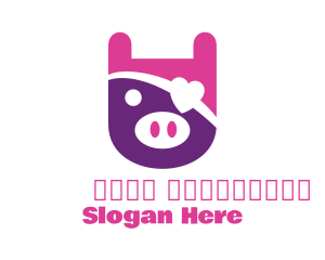 Cute Pirate Pig logo design