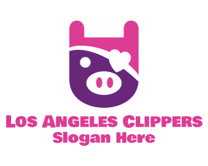 Cute Pirate Pig logo design