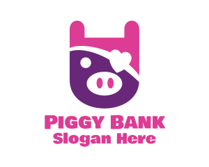 Pig - Cute Pirate Pig logo design