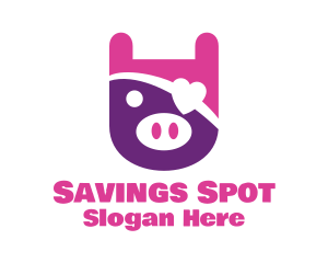 Cute Pirate Pig logo design