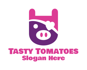 Cute Pirate Pig logo design