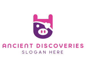 Cute Pirate Pig logo design