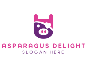 Cute Pirate Pig logo design