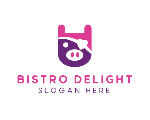 Cute Pirate Pig logo design