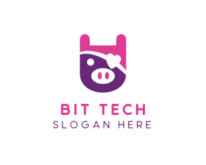 Cute Pirate Pig logo design