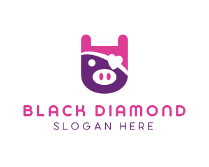 Cute Pirate Pig logo design