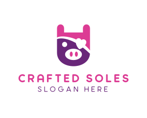 Cute Pirate Pig logo design