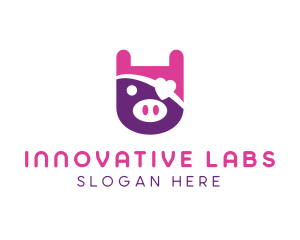 Cute Pirate Pig logo design