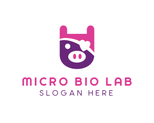 Cute Pirate Pig logo design