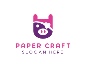 Cute Pirate Pig logo design