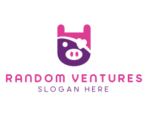 Cute Pirate Pig logo design