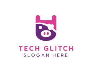 Cute Pirate Pig logo design