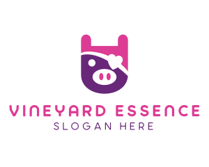 Cute Pirate Pig logo design