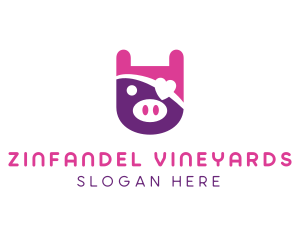 Cute Pirate Pig logo design