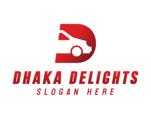 Red Car D logo design