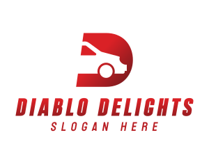 Red Car D logo design