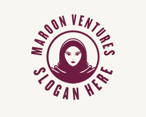 Maroon - Hijab Woman Fashion logo design