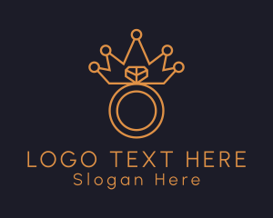 Matrimony - Gold Crown Ring logo design