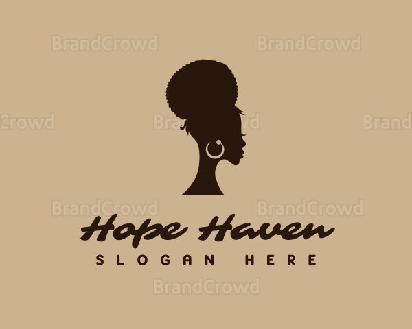 Vintage Afro Woman Logo