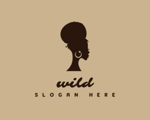 Vintage Afro Woman Logo