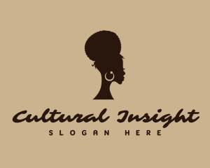 Vintage Afro Woman logo design