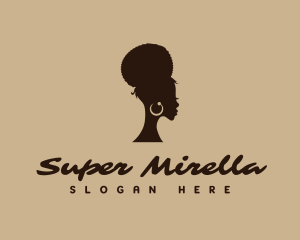 Vintage Afro Woman logo design