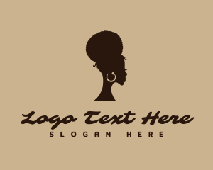 Vintage Afro Woman Logo