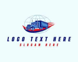 Worldwide - Global Logistics Truck logo design