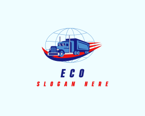 Haulage - Global Logistics Truck logo design