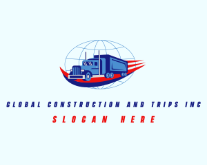 Global Logistics Truck logo design
