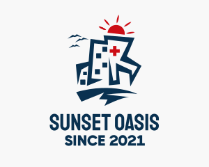 Sun Hospital Building logo design