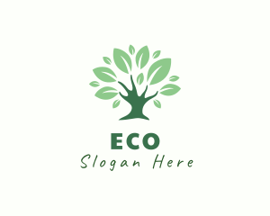 Eco Green Tree logo design