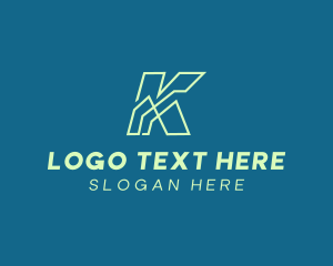 Gaming - Minimal Monoline Letter K logo design